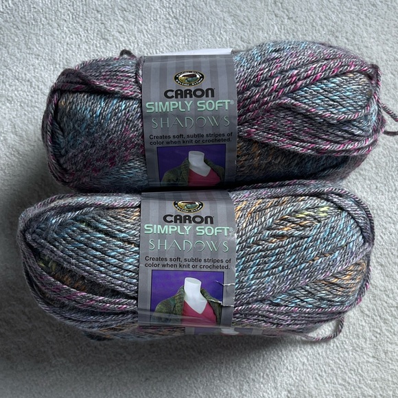 Caron Other - Caron Simply Soft Shadows Yarn, Mardi Grey 0007, 4 Skeins